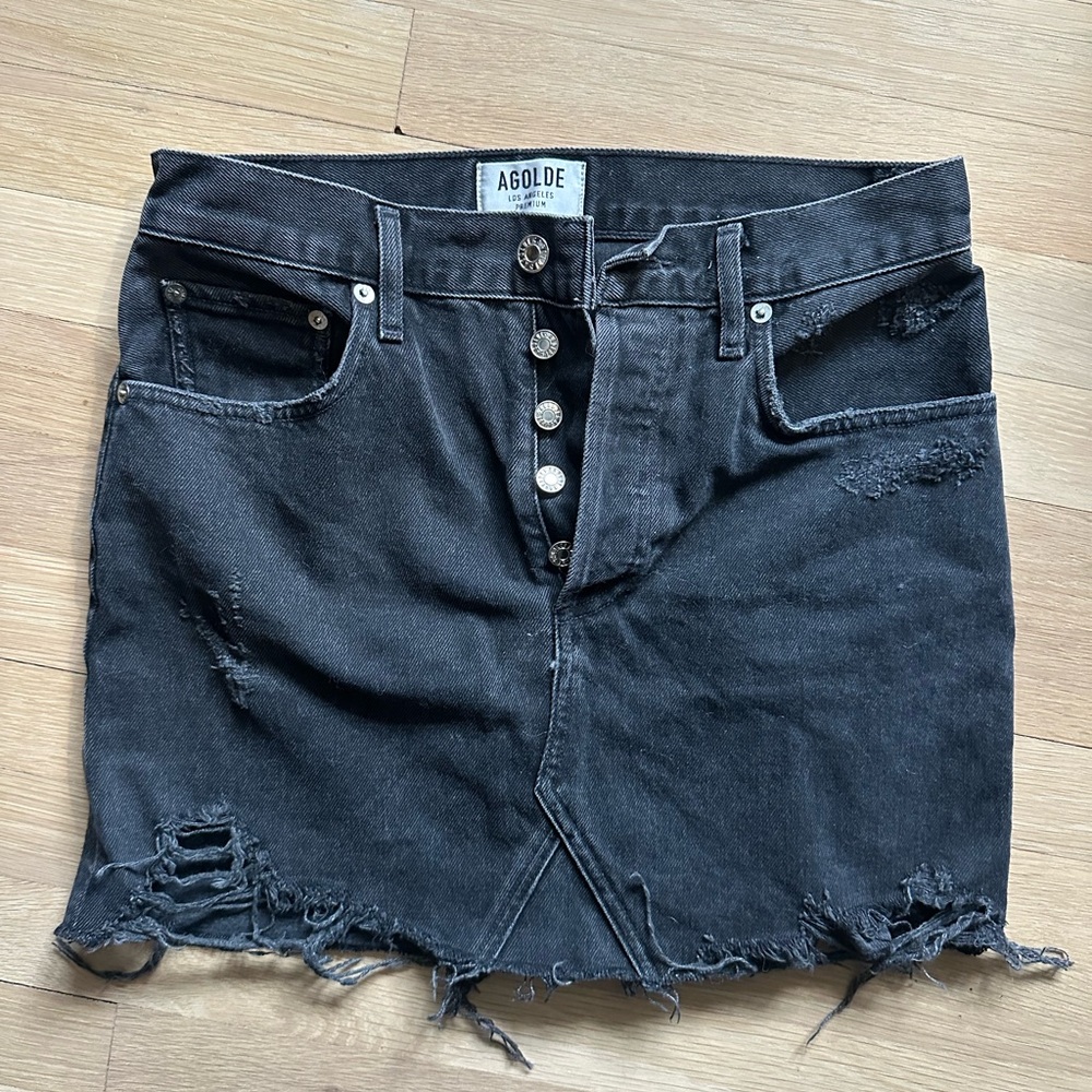 AGOLDE Black Denim Skirt-27